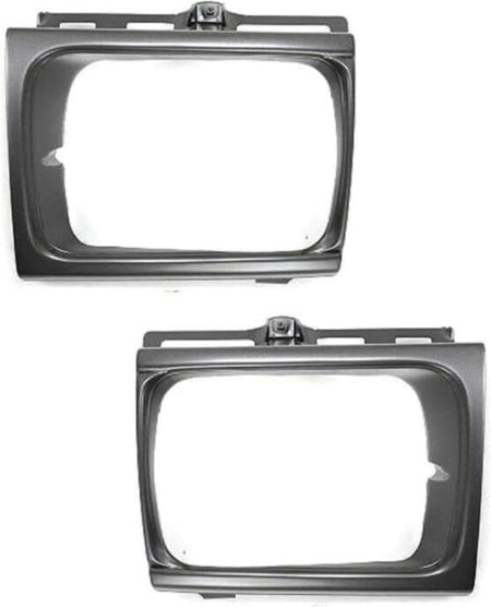 Front Left Driver & Right Passenger Set Of 2 Headlight Door Lamp Trim Bezel Grille Pair Replacement For 1992-1995 Toyota Pickup Truck DLX Models 4W...