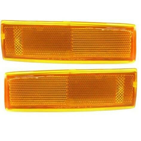 Front Driver and Passenger Set Of 2 Side Marker Light Lamp Reflector Assembly Replacement Pair For 1983-1993 Chevrolet Blazer S10 Pickup GMC Jimmy ...