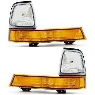 DAT AUTO PARTS Front Right Passenger & Left Driver Side Parking Light Assembly Pair Replacement For 1998 - 2000 Ford Ranger Pickup Truck Amber & Cl...