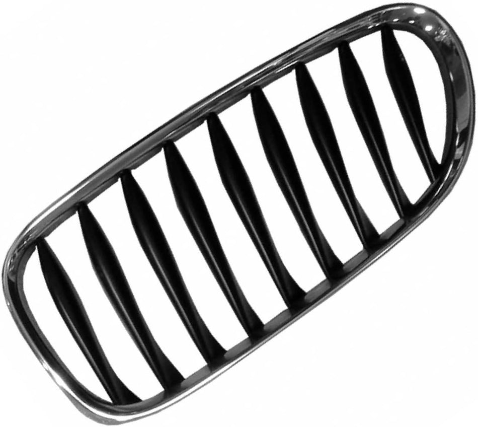 Left Grille Assembly Fits 2003-2008 BMW Z4 Front Driver Side Chrome Frame Black Bars BM1200218