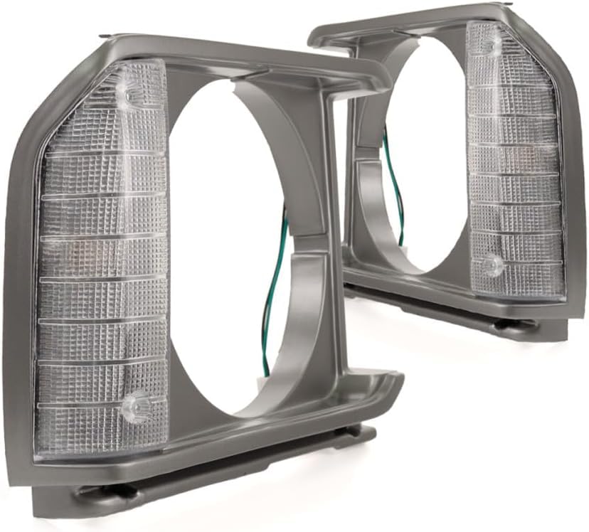 DAT AUTO PARTS Front Left Driver & Right Passenger Set Of 2 Headlight Door Bezel Cover Side Lamp Grille Trim Pair Replacement for 1979-1981 Toyota ...