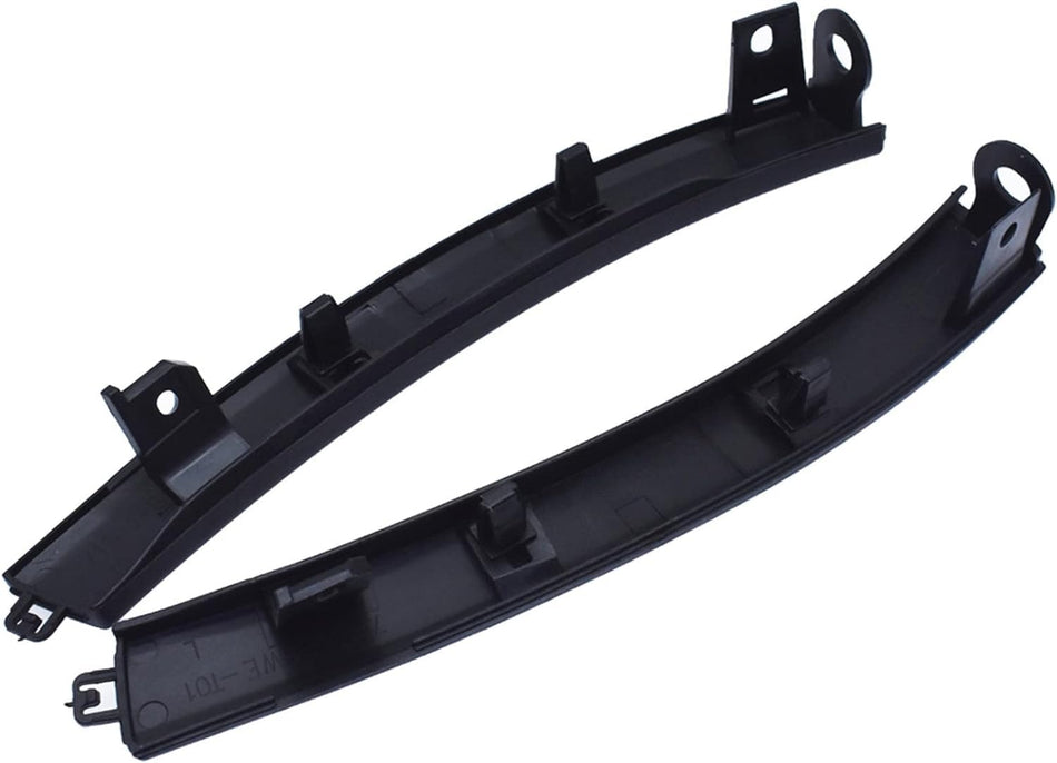 PAIR Front Left Driver And Right Passenger Side Bumper To Grille Garnish Bracket Set Of 2 Replacement For 2007-2011 Honda CRV Black Textured Plasti...
