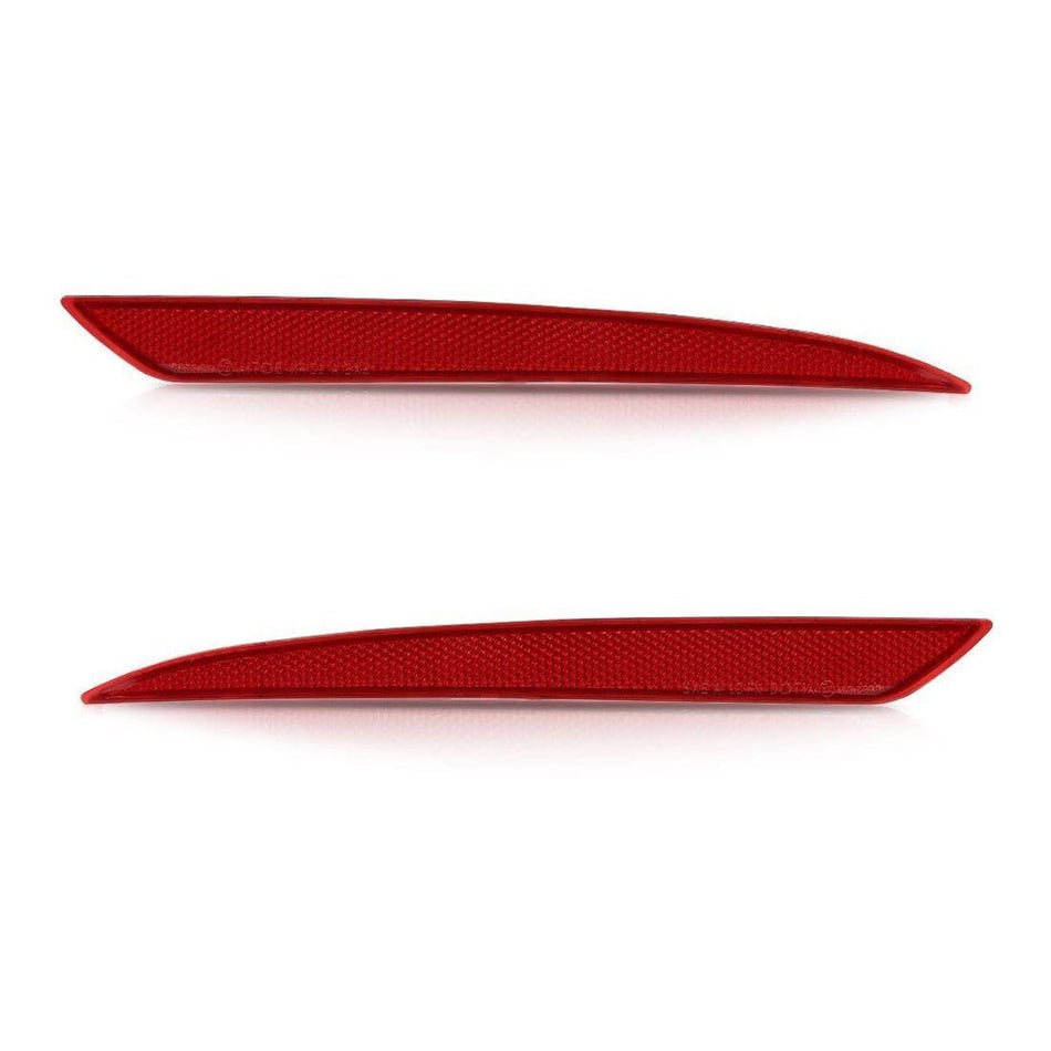 Rear Left Driver & Right Passenger Set Of 2 Bumper Cover Marker Light Reflector Lamp Insert Pair Replacement For 2013-2018 Ford Fusion Includes Eng...