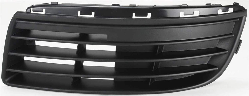 2 Pieces - Front Left Driver Side Bumper Cover Cover Grille w/ Chrome Trim Replacement for 2005-2010 Volkswagen Jetta Black Molding w/ Chrome Inser...
