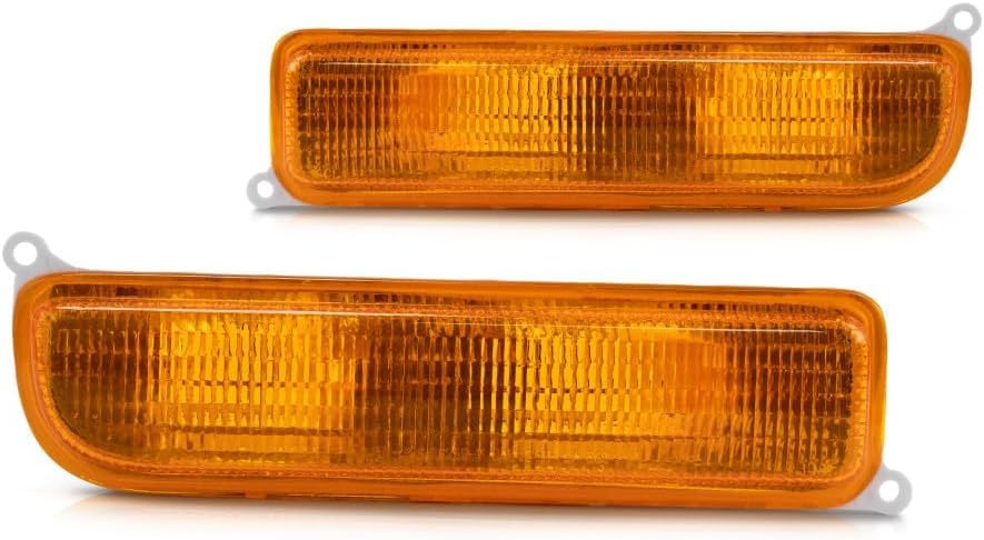 DAT AUTO PARTS Front Left Driver & Right Passenger Side Set Of 2 Corner Parking Light Turn Signal Lamp Replacement For 1997-2001 Jeep Cherokee Oran...