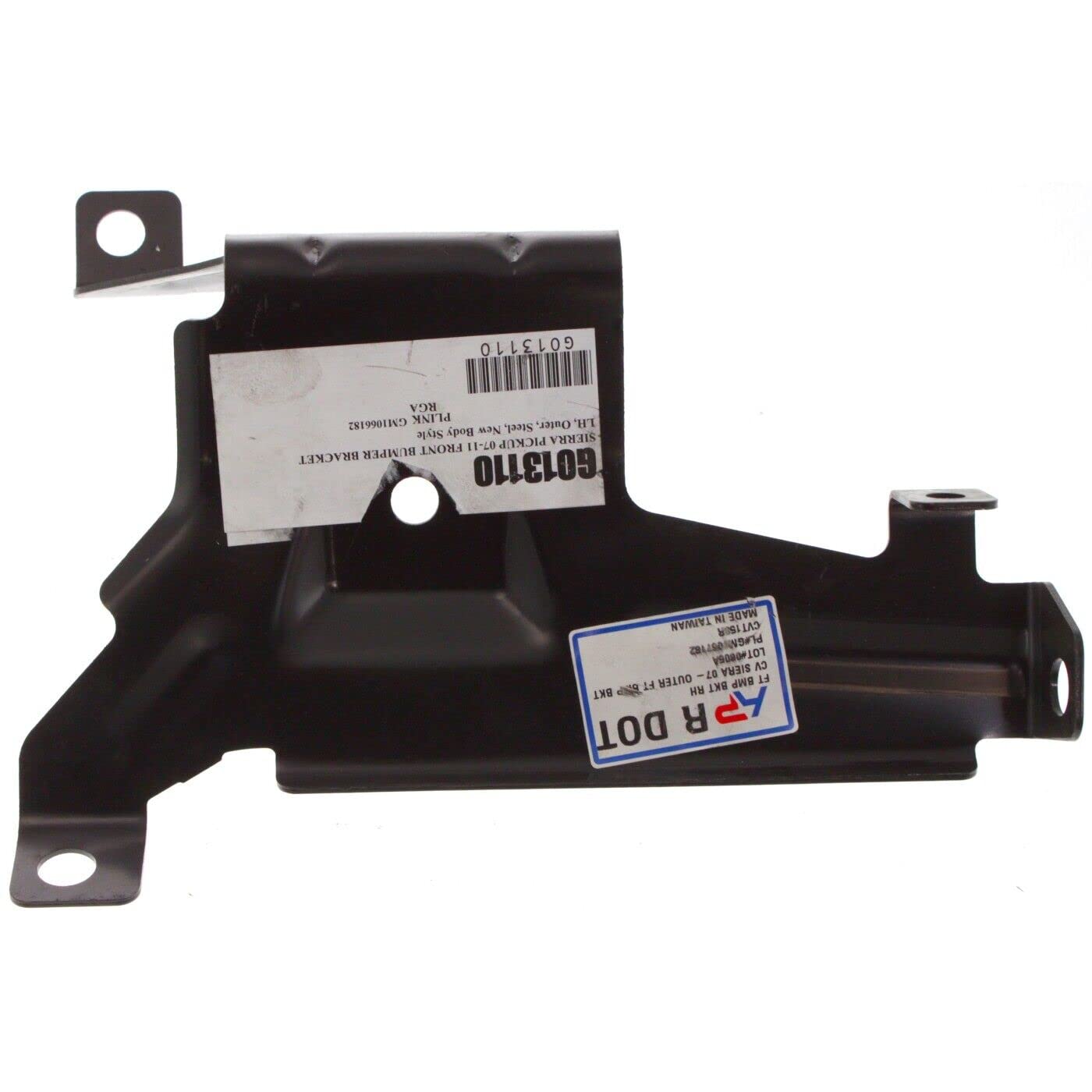 DAT AUTO PARTS Front Left Driver Side Outer Bumper Cover Mounting Bracket Support Retainer Replacement For 2007 - 2013 GMC Sierra 1500 Black Steel ...