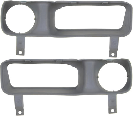 DAT AUTO PARTS Front Right Passenger Left Driver Side Bumper Fog Light Bezel Cover Grille Set Replacement For 1994-2002 Dodge Pickup Fullsize Gray ...