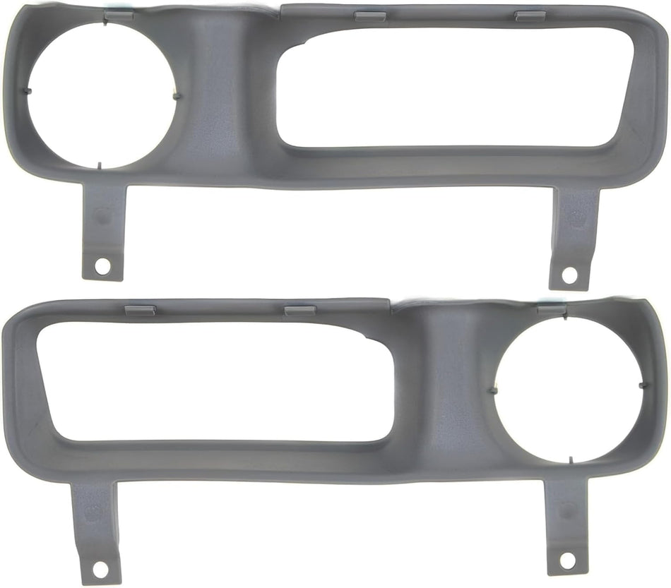 DAT AUTO PARTS Front Right Passenger Left Driver Side Bumper Fog Light Bezel Cover Grille Set Replacement For 1994-2002 Dodge Pickup Fullsize Gray ...