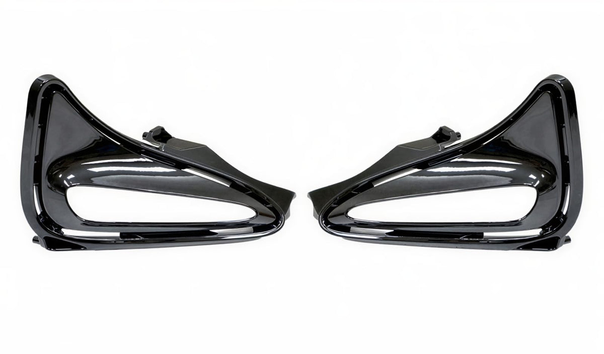 Front Driver & Passenger Side, PAIR, Bumper Daytime Running Cover Support Bezel, Fits 2017-2019 Toyota Corolla Sedan, For CE/L/LE/XLE Models, PP Pl...