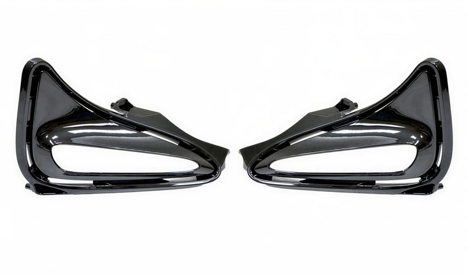 Front Driver & Passenger Side, PAIR, Bumper Daytime Running Cover Support Bezel, Fits 2017-2019 Toyota Corolla Sedan, For CE/L/LE/XLE Models, PP Pl...