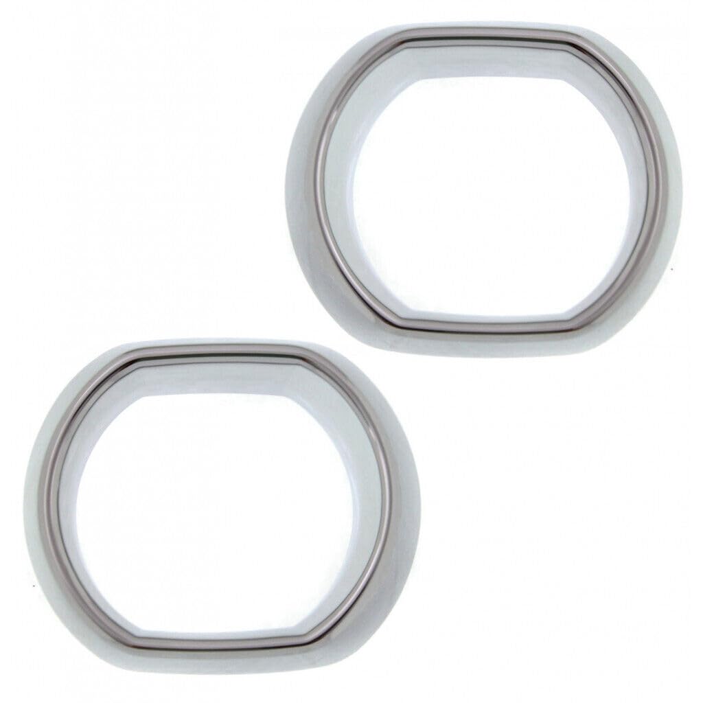 DAT AUTO PARTS Front Left Driver & Right Passenger Side Set of 2 Fog Light Trim Ring Bezel Cover Pair Replacement for 2013-2017 GMC Acadia Silver C...