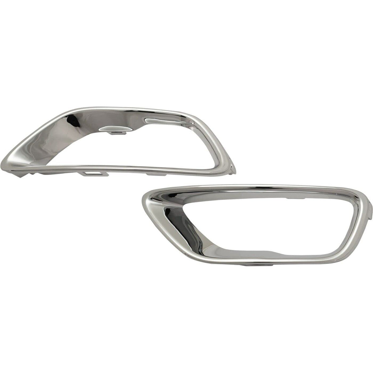DAT AUTO PARTS Front Right Passenger & Left Driver Side Fog Light Molding Bezel Set Of 2 Replacement For 2017 - 2021 Jeep Grand Cherokee Chrome Smo...