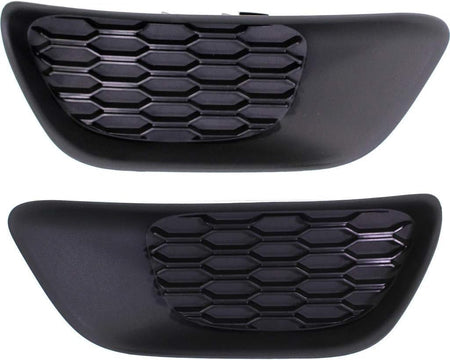 Front Left Driver & Right Passenger Set of 2 Bumper Fog Light Cover Pair Replacement For 2011-2020 Dodge Grand Caravan 2012-2015 Ram Cargo Van Blac...