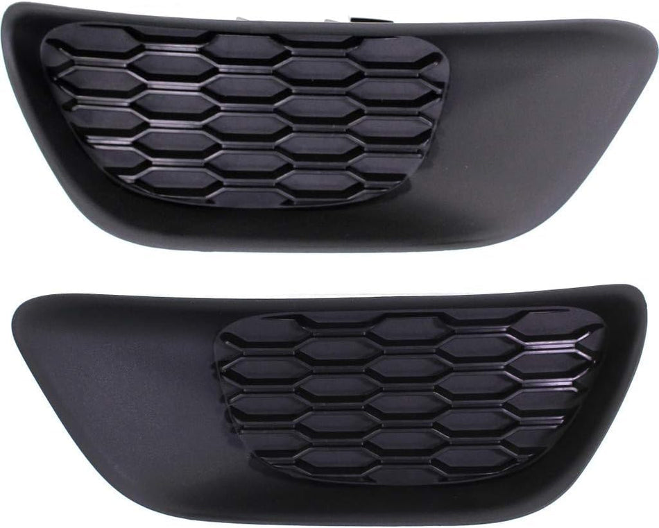 Front Left Driver & Right Passenger Set of 2 Bumper Fog Light Cover Pair Replacement For 2011-2020 Dodge Grand Caravan 2012-2015 Ram Cargo Van Blac...