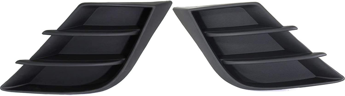 DAT AUTO PARTS Front Left Driver and Right Passenger Side Bumper Fog Light Cover Trim Set of 2 Pair Replacement for 2010 2011 Mazda 3 Black Texture...