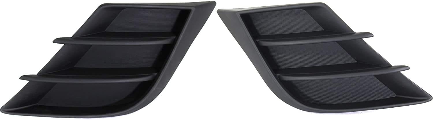 DAT AUTO PARTS Front Left Driver and Right Passenger Side Bumper Fog Light Cover Trim Set of 2 Pair Replacement for 2010 2011 Mazda 3 Black Texture...