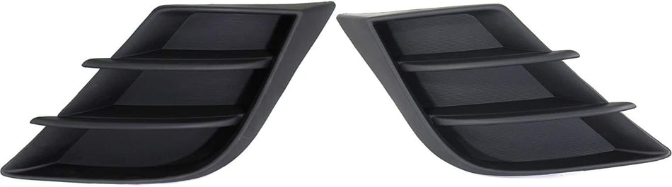 DAT AUTO PARTS Front Left Driver and Right Passenger Side Bumper Fog Light Cover Trim Set of 2 Pair Replacement for 2010 2011 Mazda 3 Black Texture...