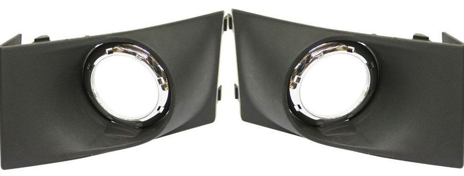 DAT AUTO Front Left Driver & Right Passenger Set of 2 Fog Light Bezel Cover Replacement For 2008-2011 Ford Focus 2009-2011 Sedan Only Black & Chrom...