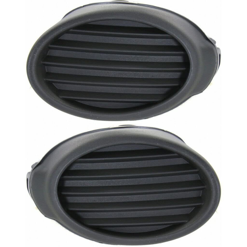 DAT AUTO PARTS Front Left Driver & Right Passenger Set of 2 Fog Light Cover Bumper Insert Trim Molding Replacement For 2012-2014 Ford Focus S/SE Bl...