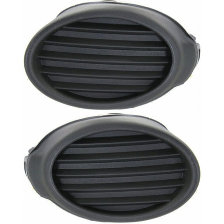 DAT AUTO PARTS Front Left Driver & Right Passenger Set of 2 Fog Light Cover Bumper Insert Trim Molding Replacement For 2012-2014 Ford Focus S/SE Bl...