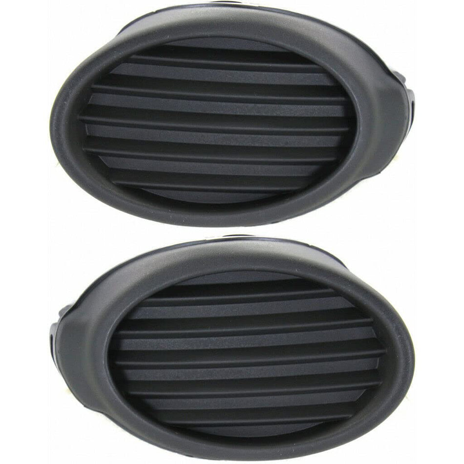 DAT AUTO PARTS Front Left Driver & Right Passenger Set of 2 Fog Light Cover Bumper Insert Trim Molding Replacement For 2012-2014 Ford Focus S/SE Bl...