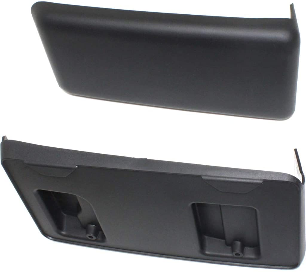 DAT AUTO PARTS Front Bumper Guard Pad Insert Cap Cover Includes Front License Bracket Mount Replacement for 2011-2014 Ford F150 Light Duty Black (2...