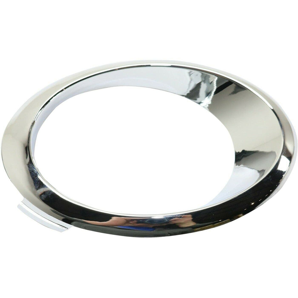 DAT AUTO PARTS Front Right Passenger Side Fog Light Trim Ring Bumper Molding Insert Replacement For 2013-2016 Ford Fusion Silver Chrome Smooth Plas...