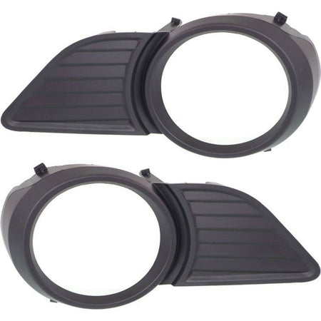 DAT AUTO PARTS Front Right Passenger and Left Driver Side Bumper Fog Light Lamp Bezel Cover Set of 2 Replacement for 2011-2013 Toyota Sienna Black ...