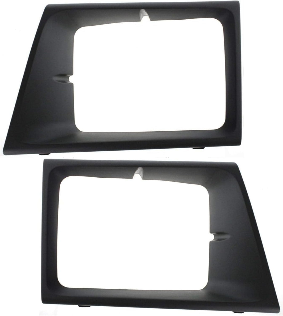 Front Passenger & Driver Side Pair Head Light Door Molding Insert Cover Grille Trim Replacement Set For 2003-2007 Ford Econoline Van Smooth Black P...