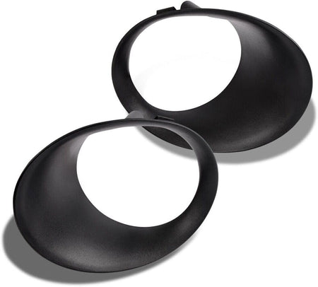 Front Left Driver & Right Passenger Fog Light Cover Bezel Trim Molding Set 2 Replacement For 2002-2009 Dodge Ram Full Size Truck 1500 2500 3500 Bla...