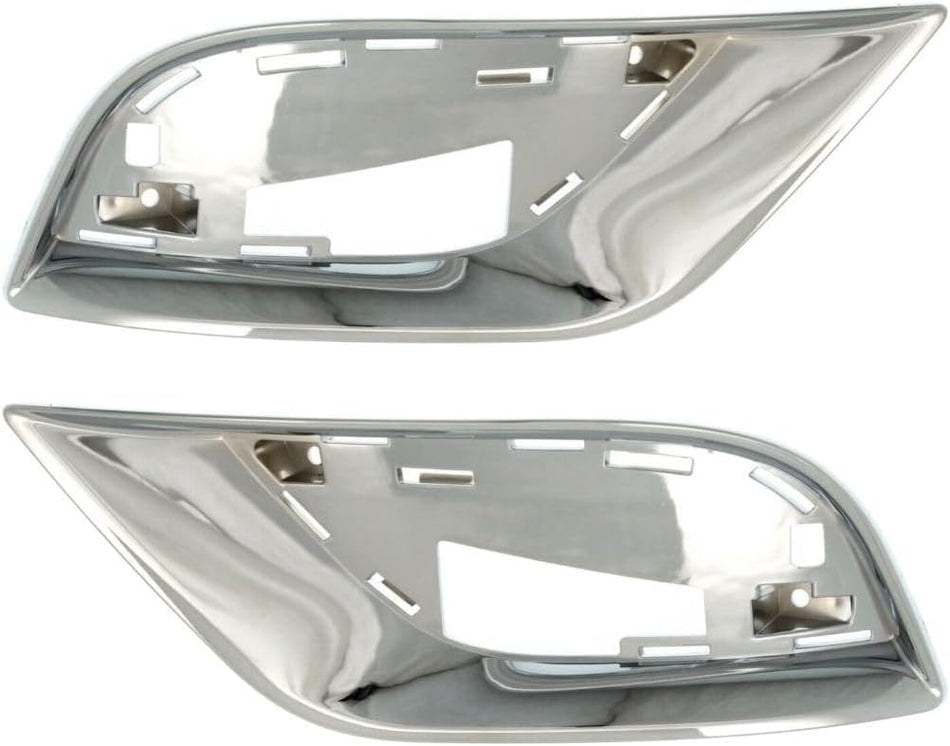 Front Left Driver & Right Passenger Set Fog Light Cover Trim Bezel Pair Replacement For 2017-2021 Jeep Grand Cherokee Summit Limited X High Altitud...