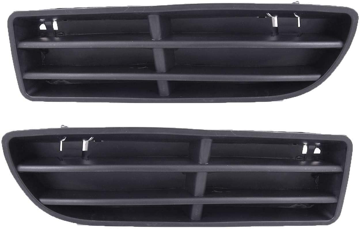 DAT AUTO PARTS Front Right Passenger & Left Driver Side Bumper Fog Light Cover Set Of 2 Replacement For 1999 - 2007 Volkswagen Jetta Black Textured...