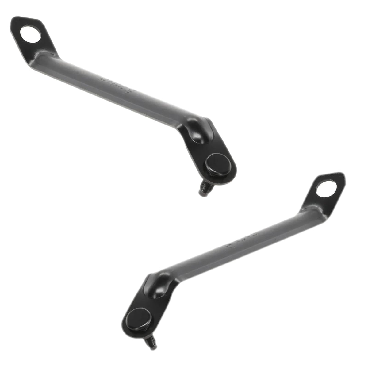 Front Driver & Passenger Side PAIR Bumper Mounting Bracket Outer Brace, Fits 2012-2021 Nissan NV1500, NV2500, and NV3500, Made Of Steel, Black Text...