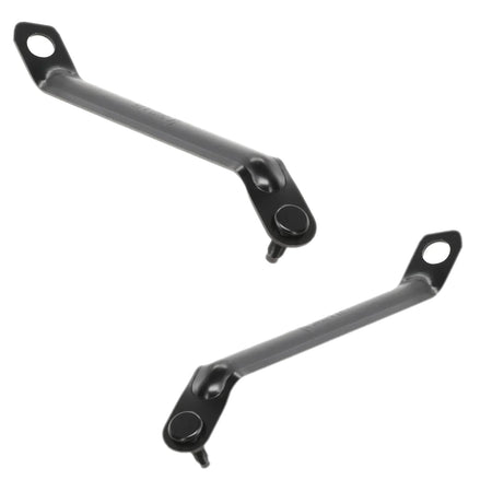 Front Driver & Passenger Side PAIR Bumper Mounting Bracket Outer Brace, Fits 2012-2021 Nissan NV1500, NV2500, and NV3500, Made Of Steel, Black Text...