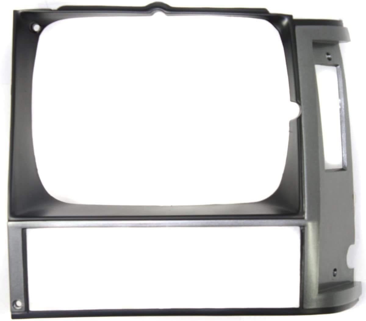DAT AUTO PARTS Front Left Driver Side Head Light Door Bezel Replacement for 84-90 Jeep Cherokee Black and Gray Smooth CH2512108 55000683