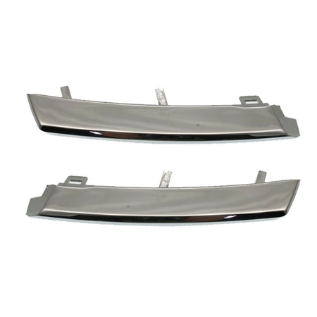 DAT AUTO PARTS Front Right Passenger & Left Driver Side Upper Bumper Cover Grille Molding Bracket Replacement For 2007 - 2009 Honda CR-V Chrome Smo...