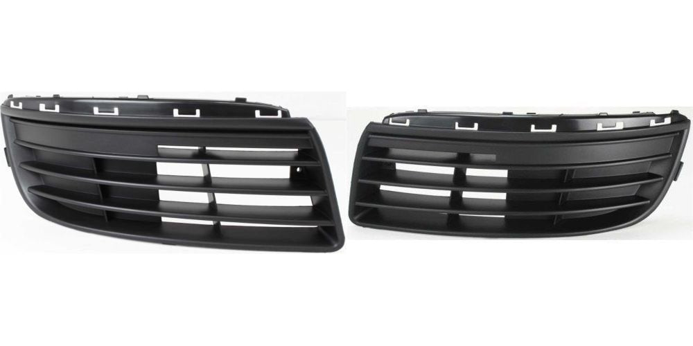 Front Right Passenger & Left Driver Side Bumper Fog Light Cover Set Of 2 Replacement For 2005 - 2010 Volkswagen Jetta Black Smooth Made of Plastic ...