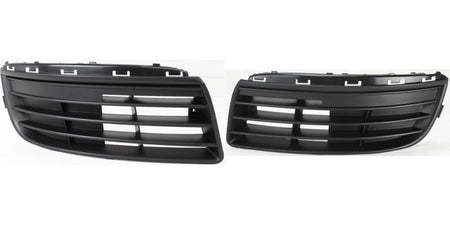 Front Right Passenger & Left Driver Side Bumper Fog Light Cover Set Of 2 Replacement For 2005 - 2010 Volkswagen Jetta Black Smooth Made of Plastic ...