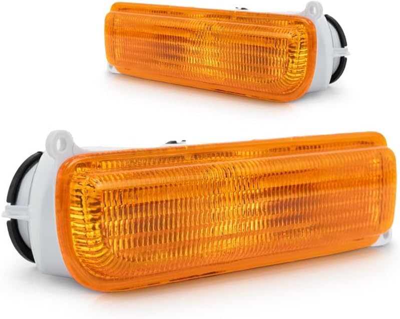 DAT AUTO PARTS Front Left Driver & Right Passenger Side Set Of 2 Corner Parking Light Turn Signal Lamp Replacement For 1997-2001 Jeep Cherokee Oran...
