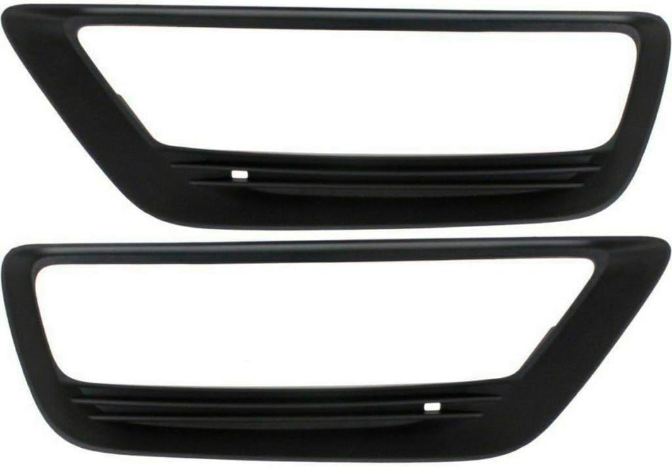 Front Left Driver & Right Passenger Set Bumper Insert Fog Light Cover Bezel Trim Molding Pair Replacement for 2013 2014 2015 Honda Accord Sedan Bla...