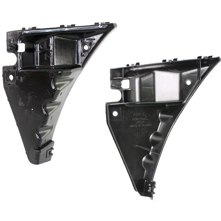 Front Left Driver & Right Passenger Side Bumper Support Retainer Bracket Set Of 2 Replacement For 2010-2014 Ford Mustang Black Textured Made of Pla...