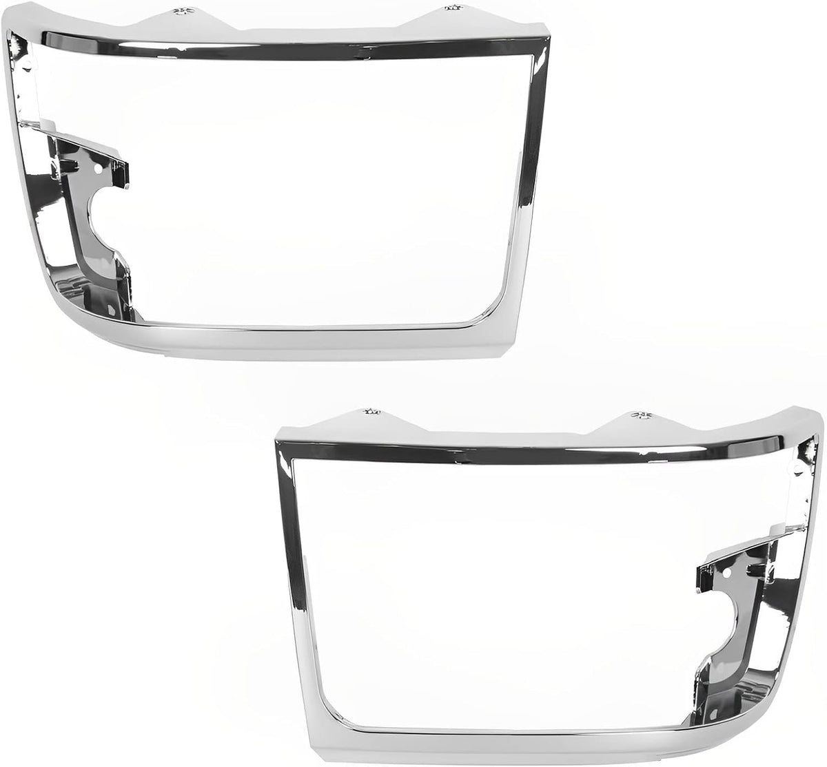 Front Headlight Doors Left & Right Pair Headlight Trim Bezel FITS 1992-1996 Ford Bronco and F150 Truck; 1992-1997 F250 F350 F450 Chrome Silver FO25...
