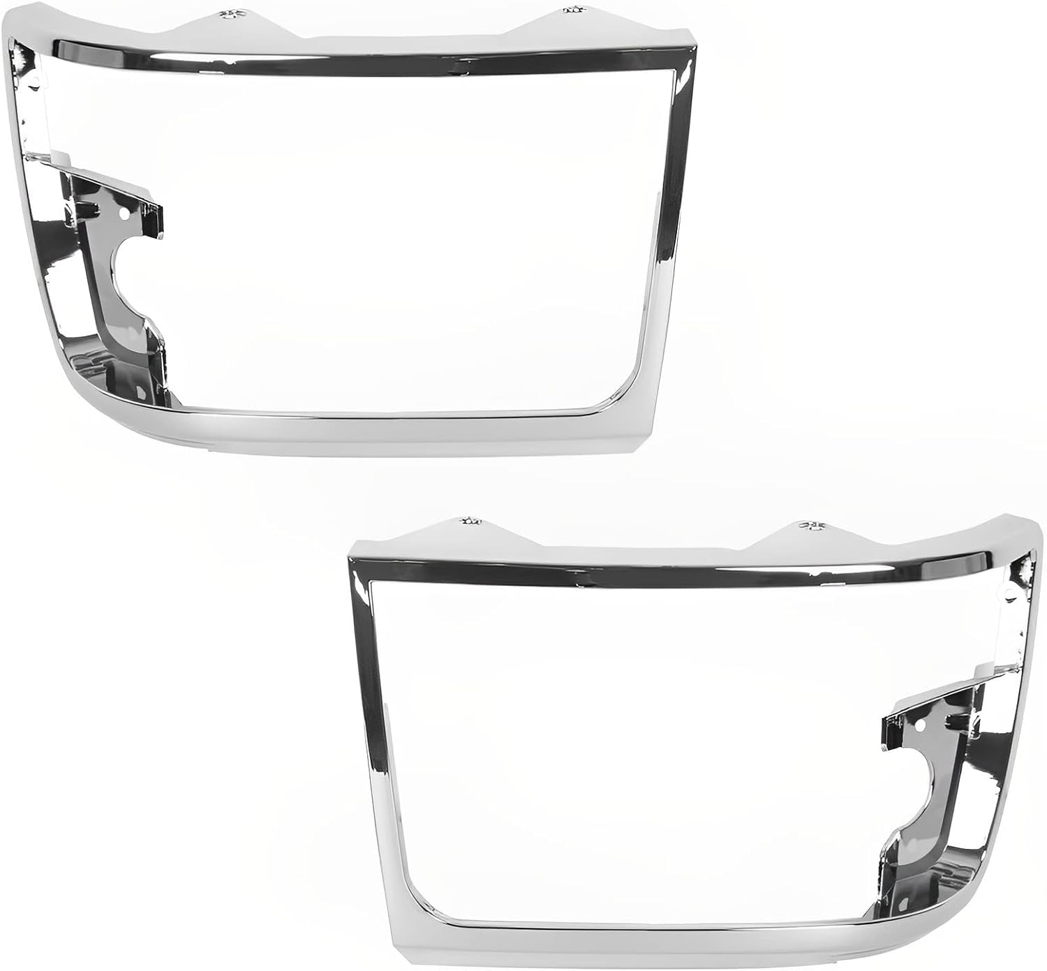 Front Headlight Doors Left & Right Pair Headlight Trim Bezel FITS 1992-1996 Ford Bronco and F150 Truck; 1992-1997 F250 F350 F450 Chrome Silver FO25...