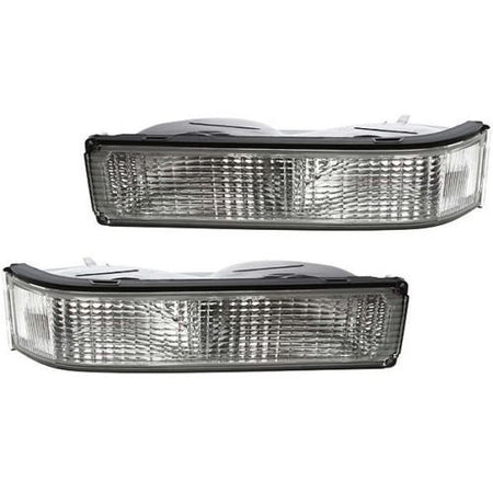 DAT AUTO PARTS Front Right Passenger & Left Driver Side Corner Turn Signal Light Lens Set of 2 Replacement for 1988-2002 GMC/Chevrolet C/K Clear Le...