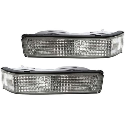 DAT AUTO PARTS Front Right Passenger & Left Driver Side Corner Turn Signal Light Lens Set of 2 Replacement for 1988-2002 GMC/Chevrolet C/K Clear Le...
