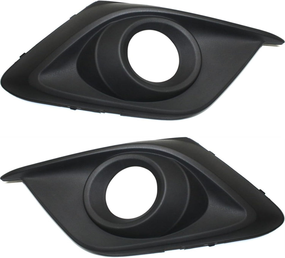 Pair of Fog Light Bezel Trim SET Fits 2014-2016 Mazda 3 Sedan Hatchback - Driver & Passenger Side