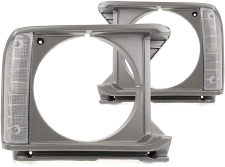 DAT AUTO PARTS Front Left Driver & Right Passenger Set Of 2 Headlight Door Bezel Cover Side Lamp Grille Trim Pair Replacement for 1979-1981 Toyota ...