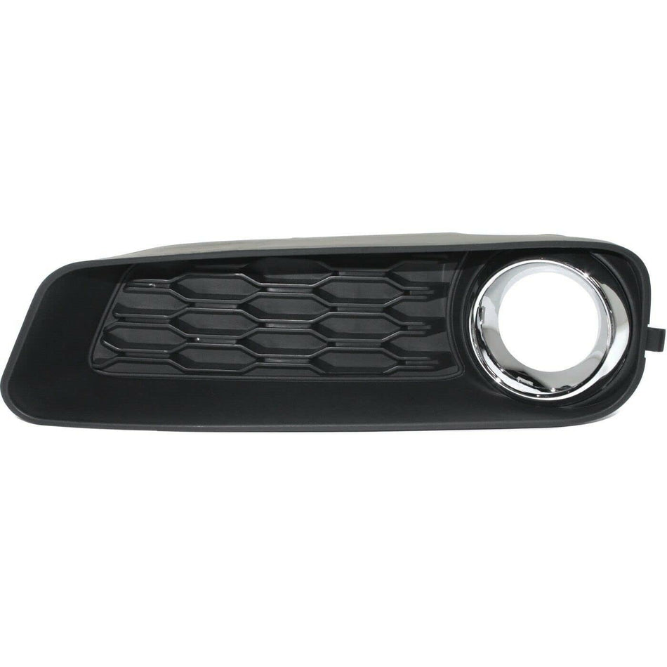 DAT AUTO PARTS Front Left Driver Side Fog Light Cover Grille Trim Replacement For 2011-2014 Dodge Avenger Black With Silver Chrome Ring Textured Pl...