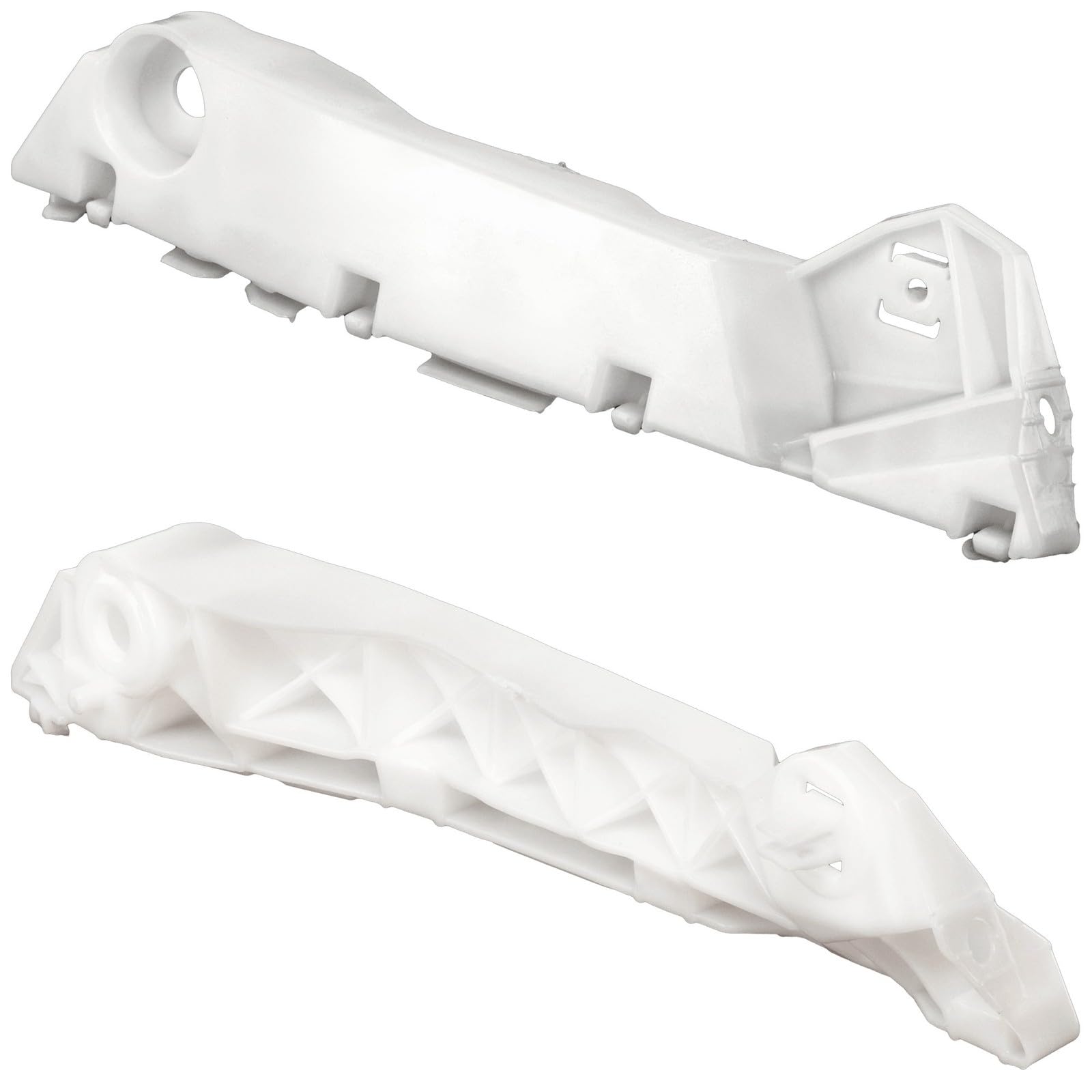 Front Driver & Passenger Side PAIR Bumper Cover Support Mounting Bracket Retainer, Fits 2007-2015 Mazda CX9, White Plastic Textured, MA1042117 MA10...