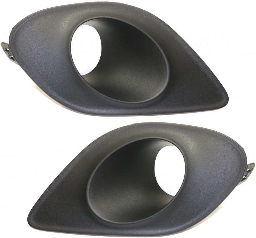 Front Left Driver & Right Passenger Set Fog Light Cover Bezel Trim Insert Pair Replacement For 2015-2023 Dodge Charger Scat Pack SRT392 Hellcat Bla...